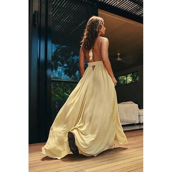 NWT Free People Look Into the Sun Maxi Dress in Lemongrass, Sz. S - Picture 6 of 11